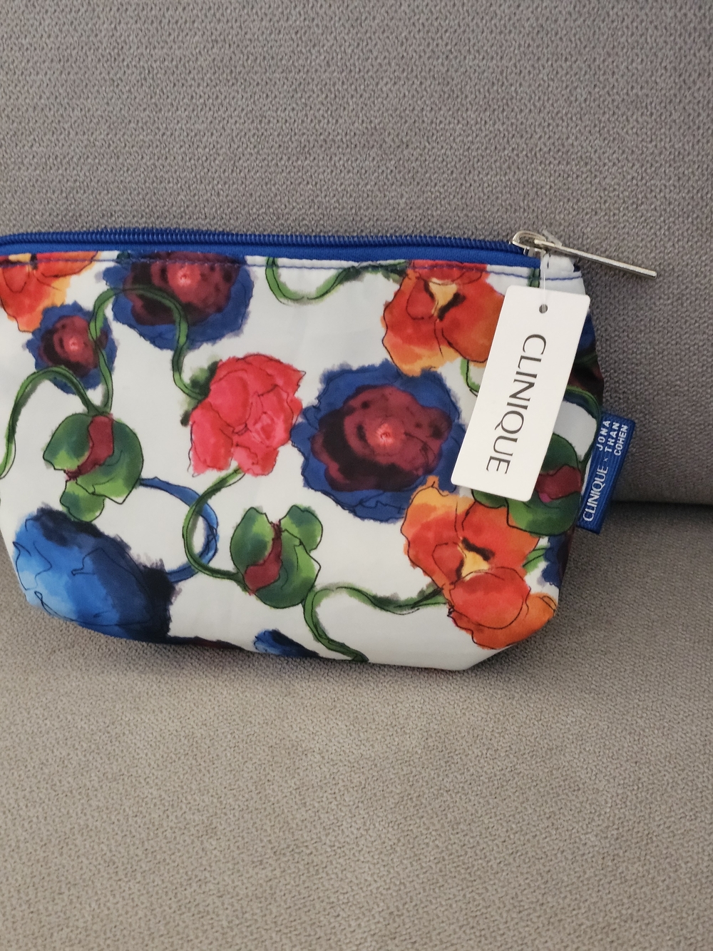 Clinique x Jonathan Cohen limited edition floral cosmetic makeup bag